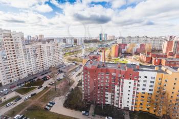 Modern colorful block of flats in Saint-Petersburg city, Russia