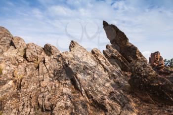 Dark rocks of Calanques de Piana. Corsican calanques located in Piana, between Ajaccio and Calvi, in the gulf of Porto