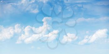 Blue sky with white clouds, natural panoramic background photo