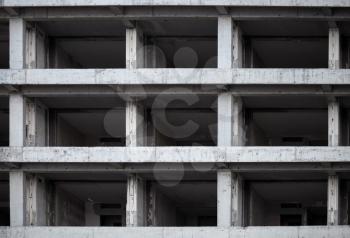 Abstract modern architecture background with concrete floors and walls under construction