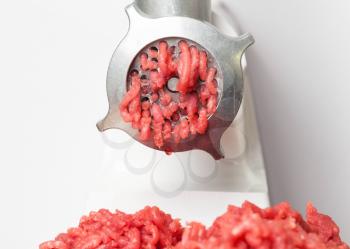 Mincer machine and fresh chopped meat