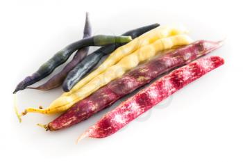 Colorful kidney beans isolated on white background