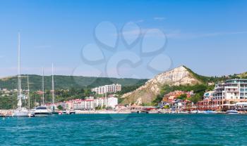 Summer cityscape of Balchik resort town. Black Sea coast, Varna region, Bulgaria