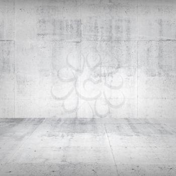 Abstract empty white interior with concrete wall and floor