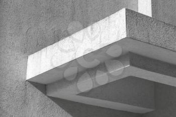 Abstract white architecture fragment with walls and decoration element
