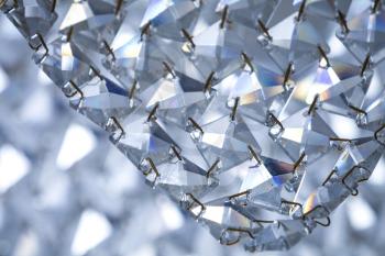 Glass crystal design elements of vintage chandelier