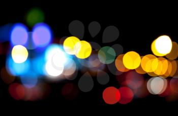 Bright defocused abstract colorful lights background. Natural bokeh patten