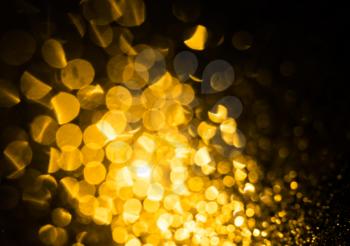 Abstract blurred background with yellow lights bokeh