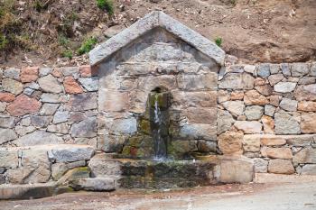 Drinking water source. South Corsica, France, Piana region
