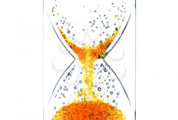 Hourglass with a red bubbles