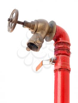 Fire hydrant with valve isolated on white background