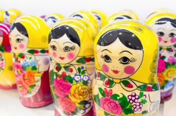 Matryoshka dolls, also known as a Russian nesting dolls. Popular souvenir