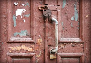 Vintage door fragment with lock