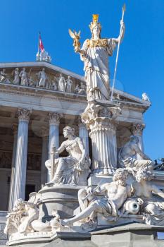 Pallas Athene Fountain located in front of the Austrian Parliament Building, it was erected between 1893 and 1902