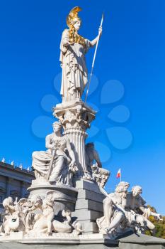 Pallas Athene Fountain in front of the Austrian Parliament, it was erected between 1893 and 1902 by Carl Kundmann, Josef Tautenhayn and Hugo Haerdtl. Austria, Vienna