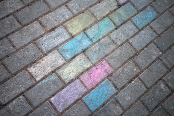 Chalk painted road pavement texture