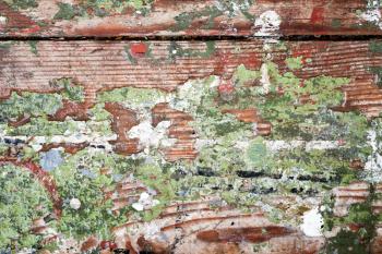 Detailed background texture of old weathered painted wooden lining boards