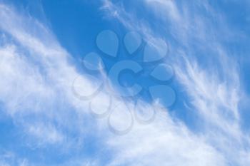 Cirrus clouds in blue sky, natural background photo texture