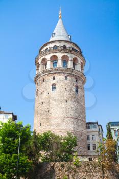 Galata tower, one of the most popular landmarks of Istanbul, Turkey