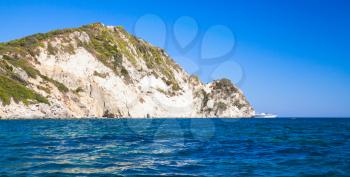 Seascape with Marathonisi islet near Greek island Zakynthos in the Ionian Sea