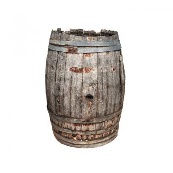 Old wooden barrel isolated on white background