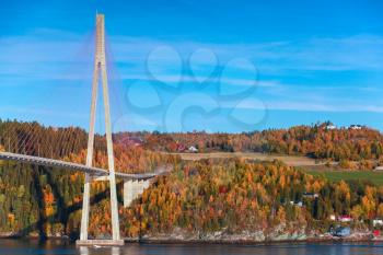 Modern cable-stayed bridge in Norway, Skarnsund Bridge