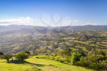 Montana Redonda panorama. Dominican Republic, natural landscape photo