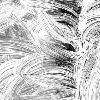 Abstract background texture, white curved brush strokes paint pattern