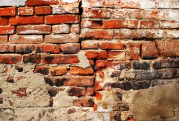 Cracked grunge brick wall back ground