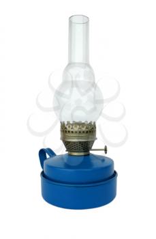 Blue vintage kerosene light lamp
