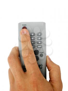 Isolated remote control in the hand