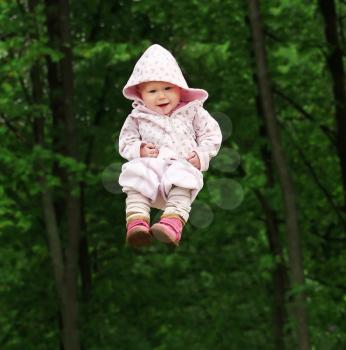 Baby flying in the park