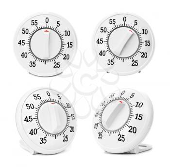 Kitchen timers set isolated on a white background