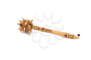 Isolated wood mace as symbol of power