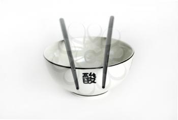 Empty sushi bowl isolated on white