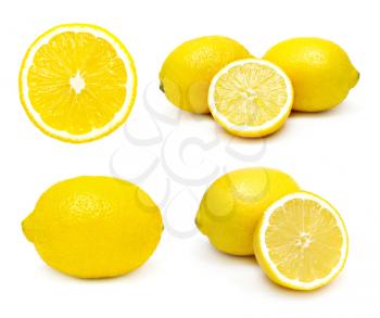 Lemons set isolated on a white background