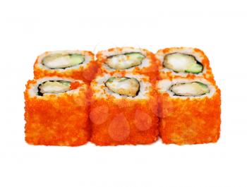 Japan sushi roll set isolated on white
