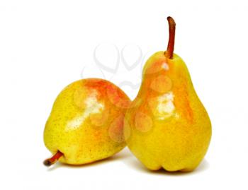 Two ripe pears isolated on a white background