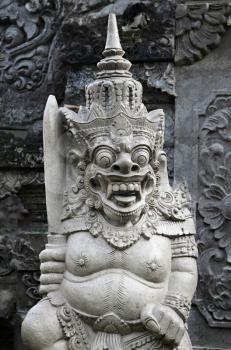 Traditional balinese warrior monster secure the house
