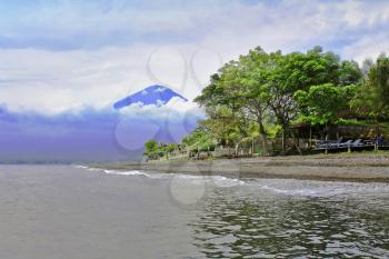 View to Agung volcano from Amed, Bali