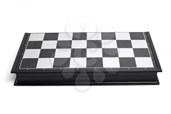 Empty chess board isolated on white background