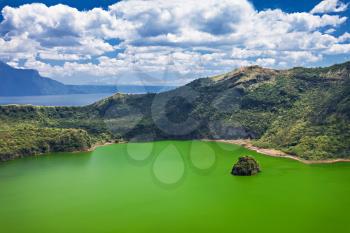 Lake inside Taal volcano near Manila, Philippines