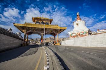 Entrance of Leh city in the Indian State of Jammu and Kashmir
