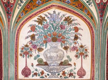 Beautiful pattern on the palace wall, Jaipur, India