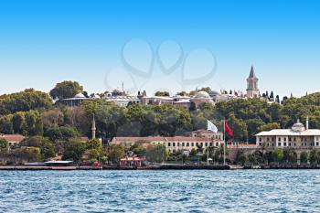 Topkapi palace, view from the sea, Istanbul, Turkey