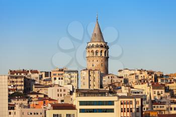The Galata Tower is a medieval stone tower in Istanbul, Turkey