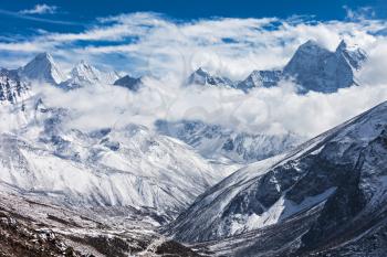 Mountains in Everest region, Himalaya, east Nepal