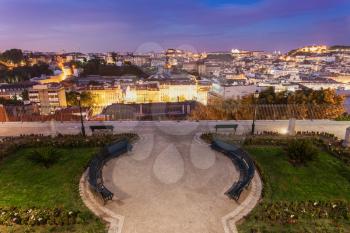 View from Miradouro Sao Pedro de Alcantara in Lisbon, Portugal