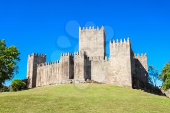 The Castle of Guimaraes is the principal medieval castle in the municipality Guimaraes, Portugal 