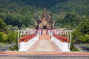 The Royal Pavilion (Ho Kham Luang) in Royal Park Rajapruek near Chiang Mai, Thailand